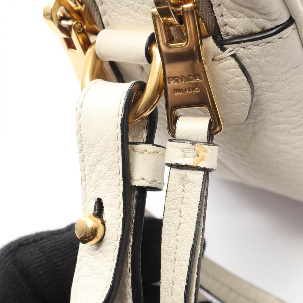 Prada Vitello Daino Shoulder Bag Leather White - Picture 7 of 8
